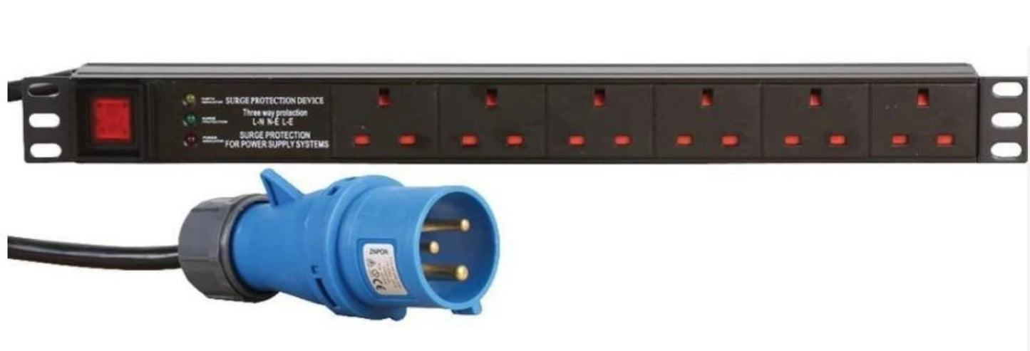 Horizontal 6-Way Power Strip