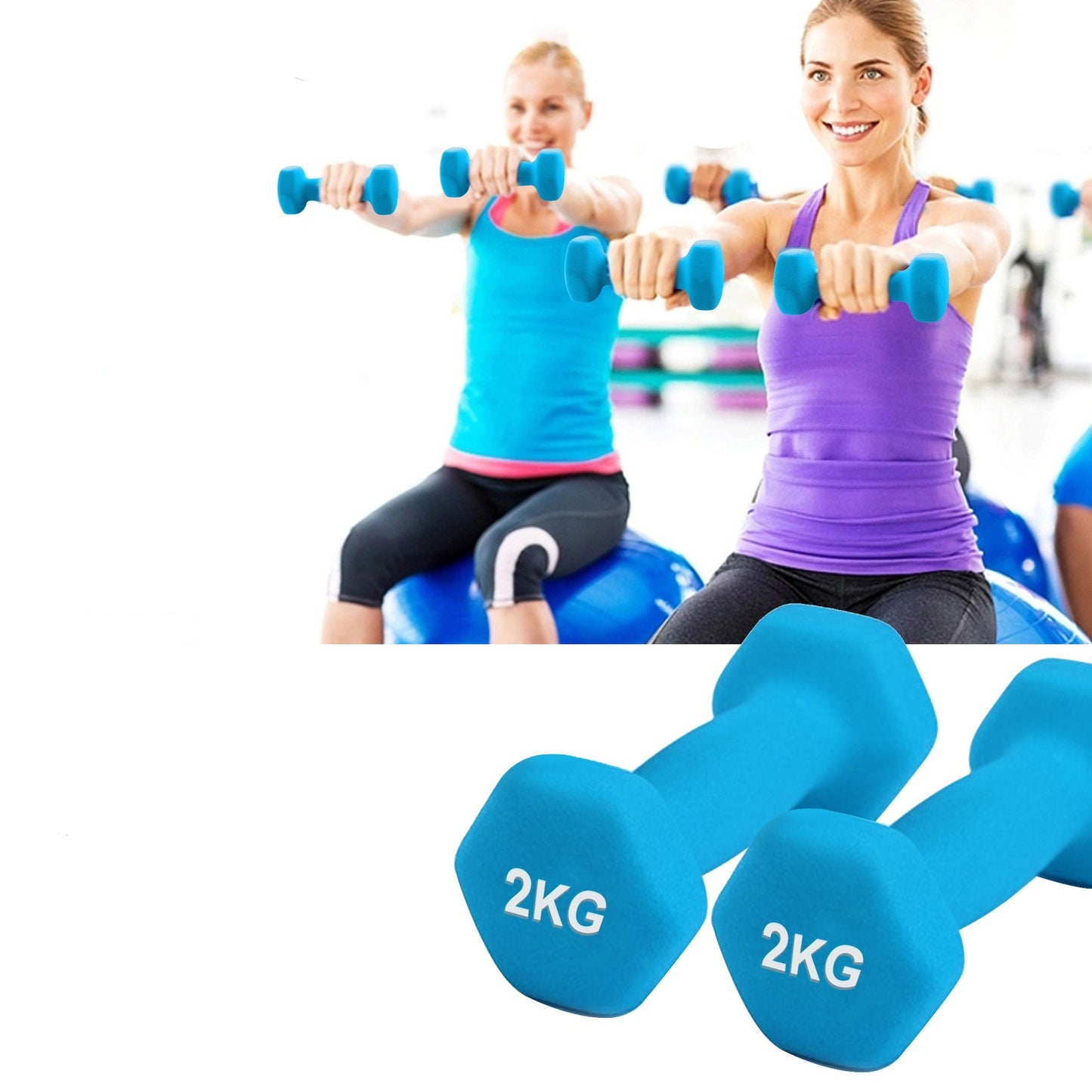 Neoprene Hex Dumbbells - Blue