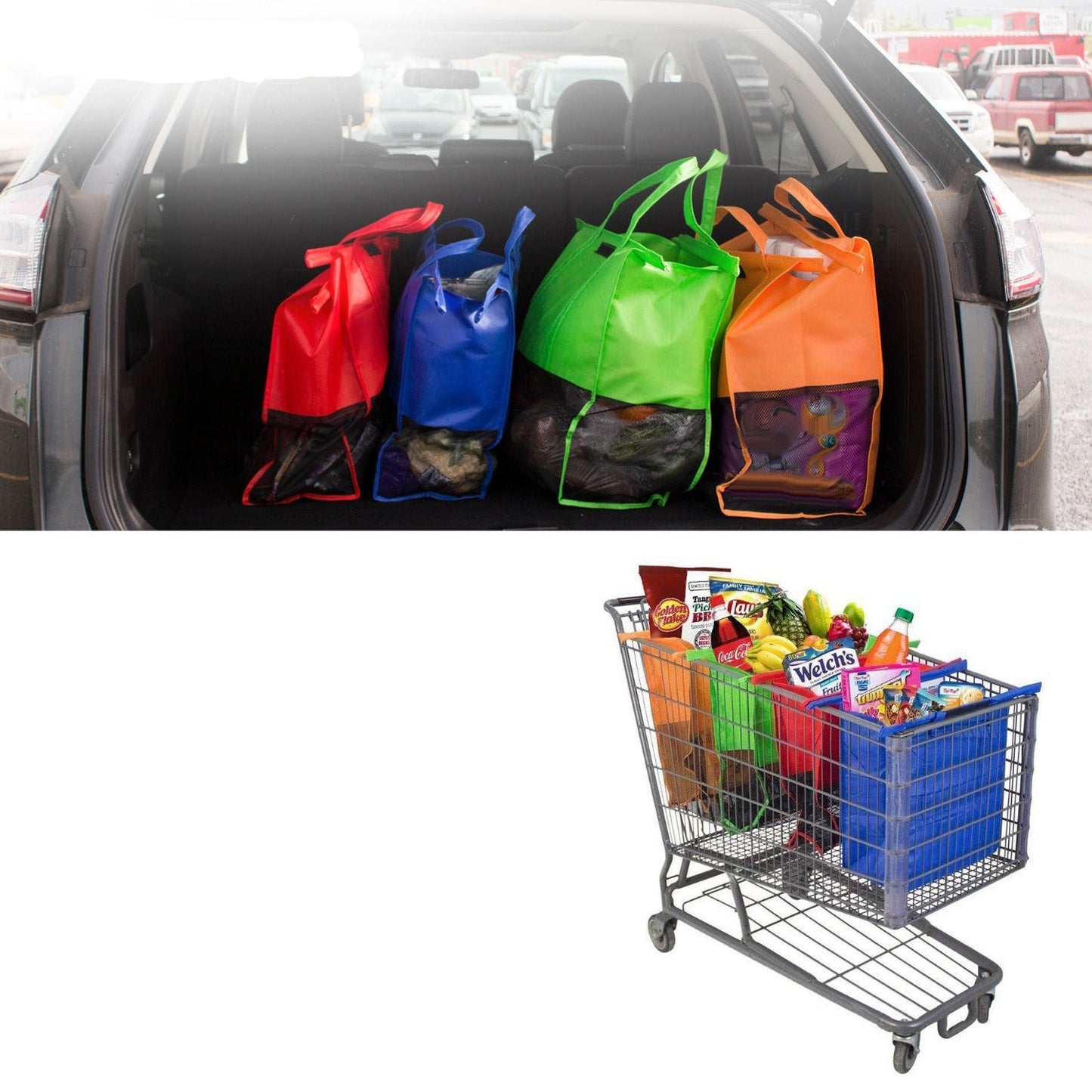 Reusable Shopping Trolley Bags (Set of 4)