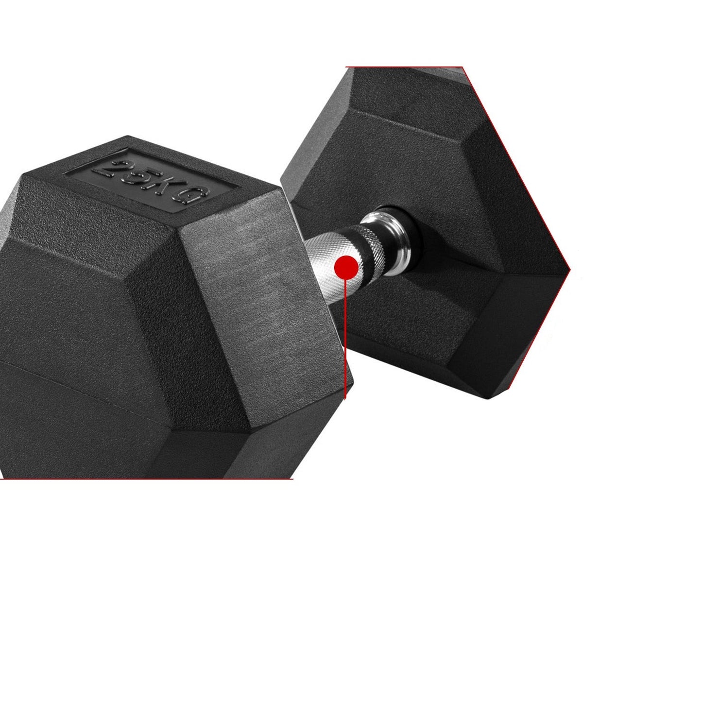 Rubber Encased Hexagonal Dumbell, 2 x 2.5 KG, Pair