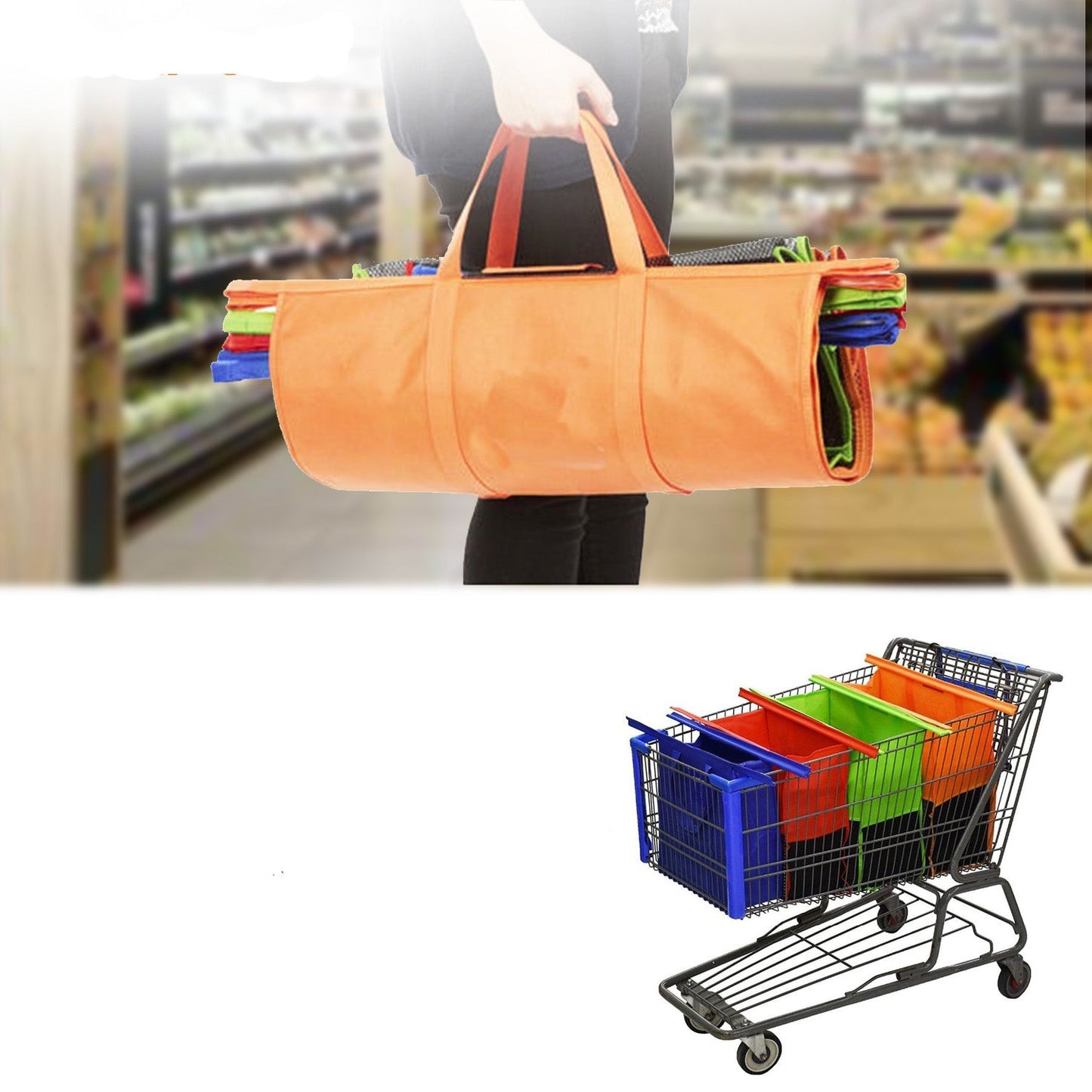 Reusable Shopping Trolley Bags (Set of 4)