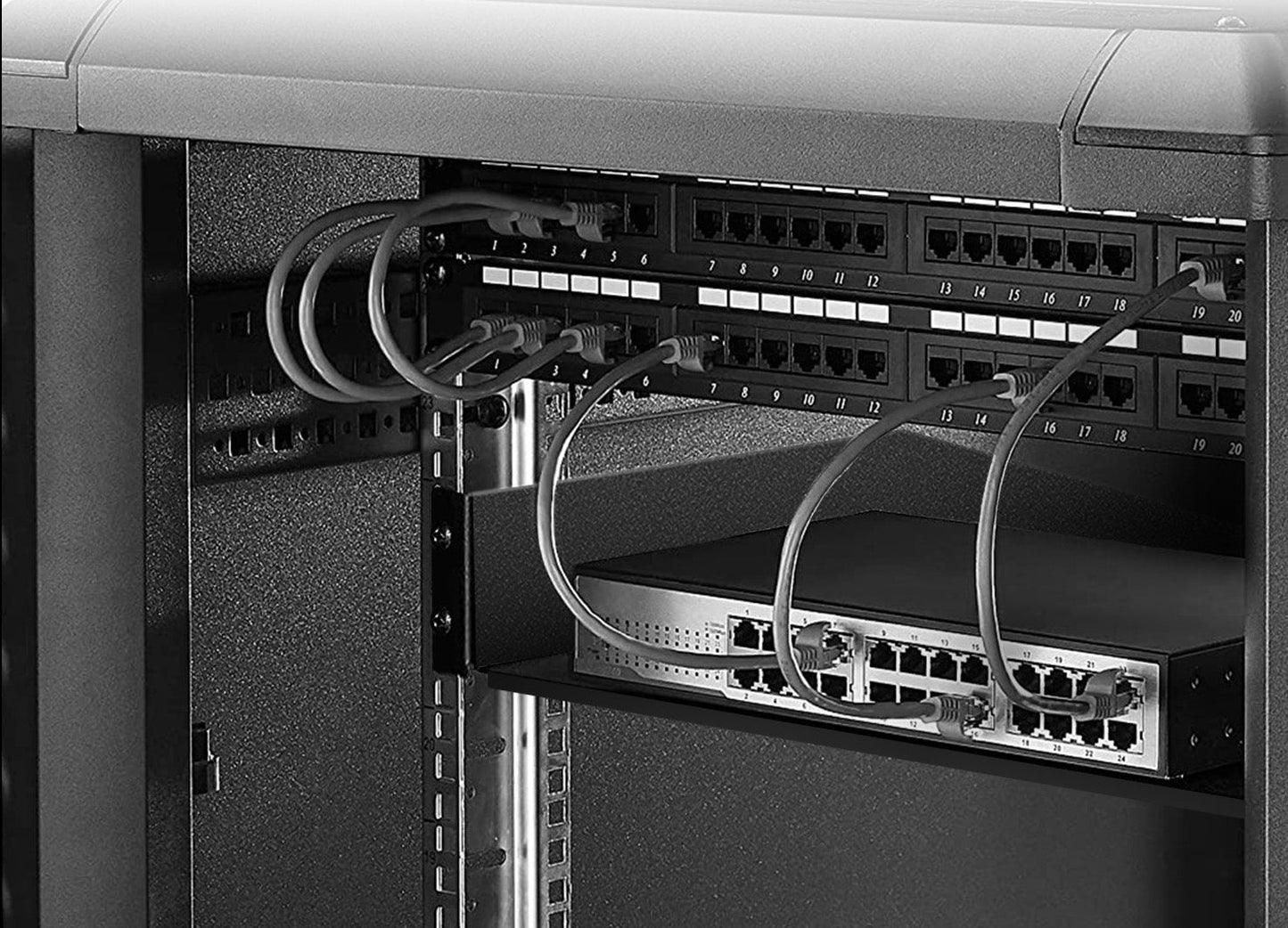 2U 19-inch Black Vented Fixed Shelf For Networking Rack Cabinet/CABSHELF-FE-350