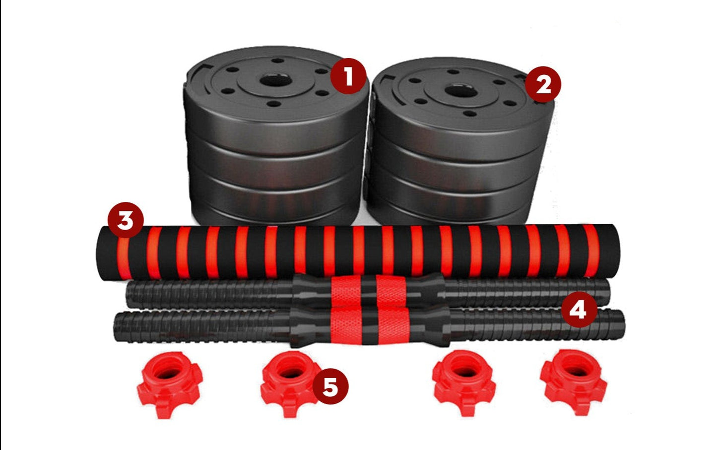 Barbell and dumbbell pair package