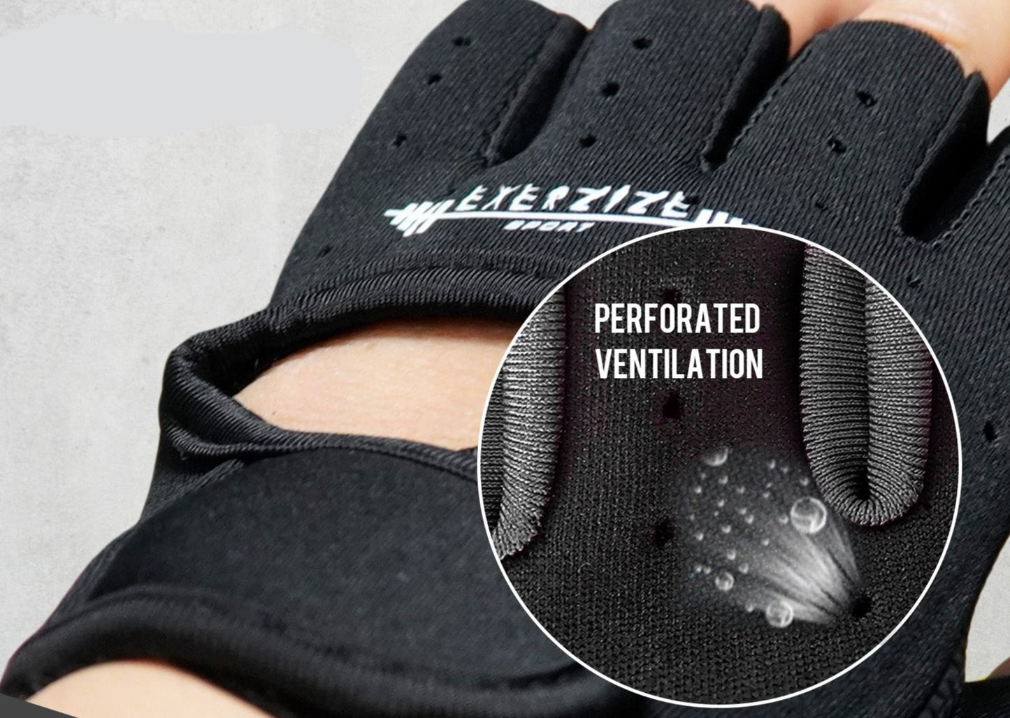 Black Fingerless Workout Gloves