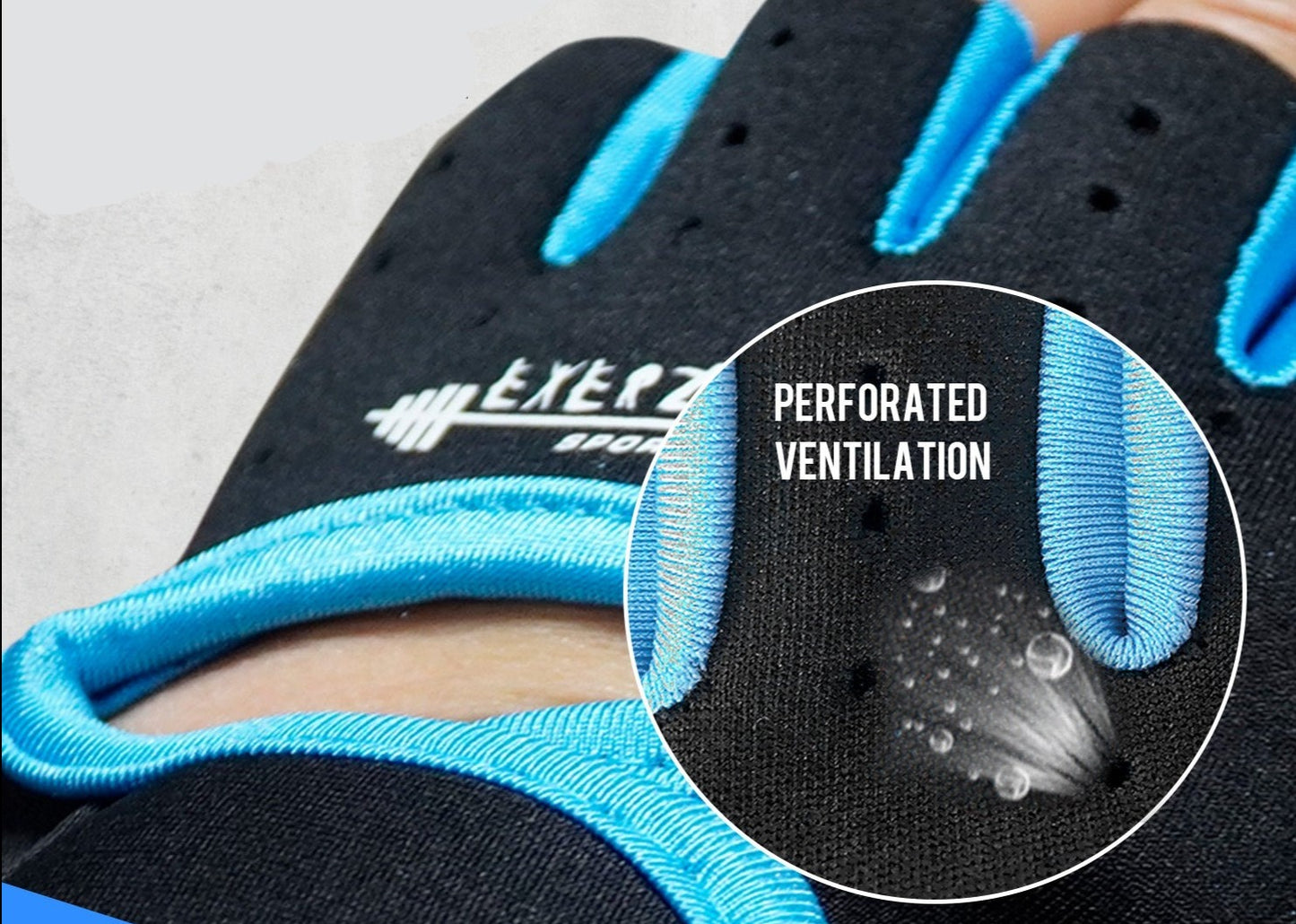 Fingerless Gym Gloves Black Blue