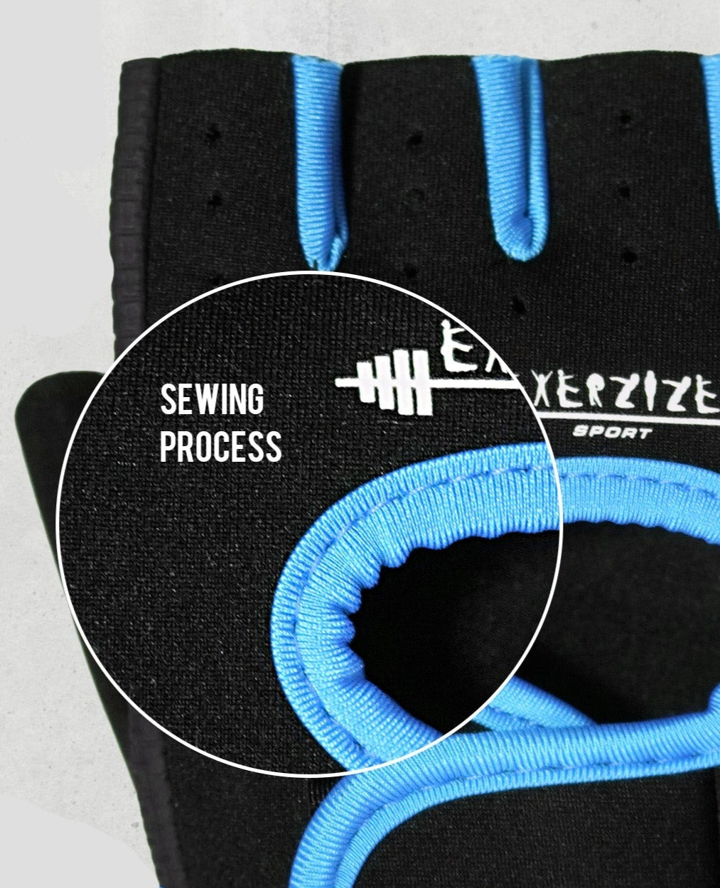 Black Blue Workout Fingerless Gloves