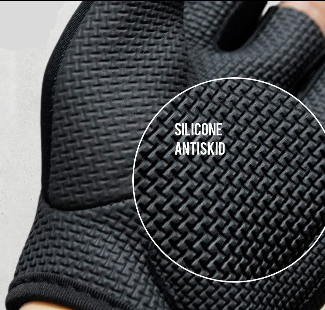 Gym Fingerless Gloves Black Pink