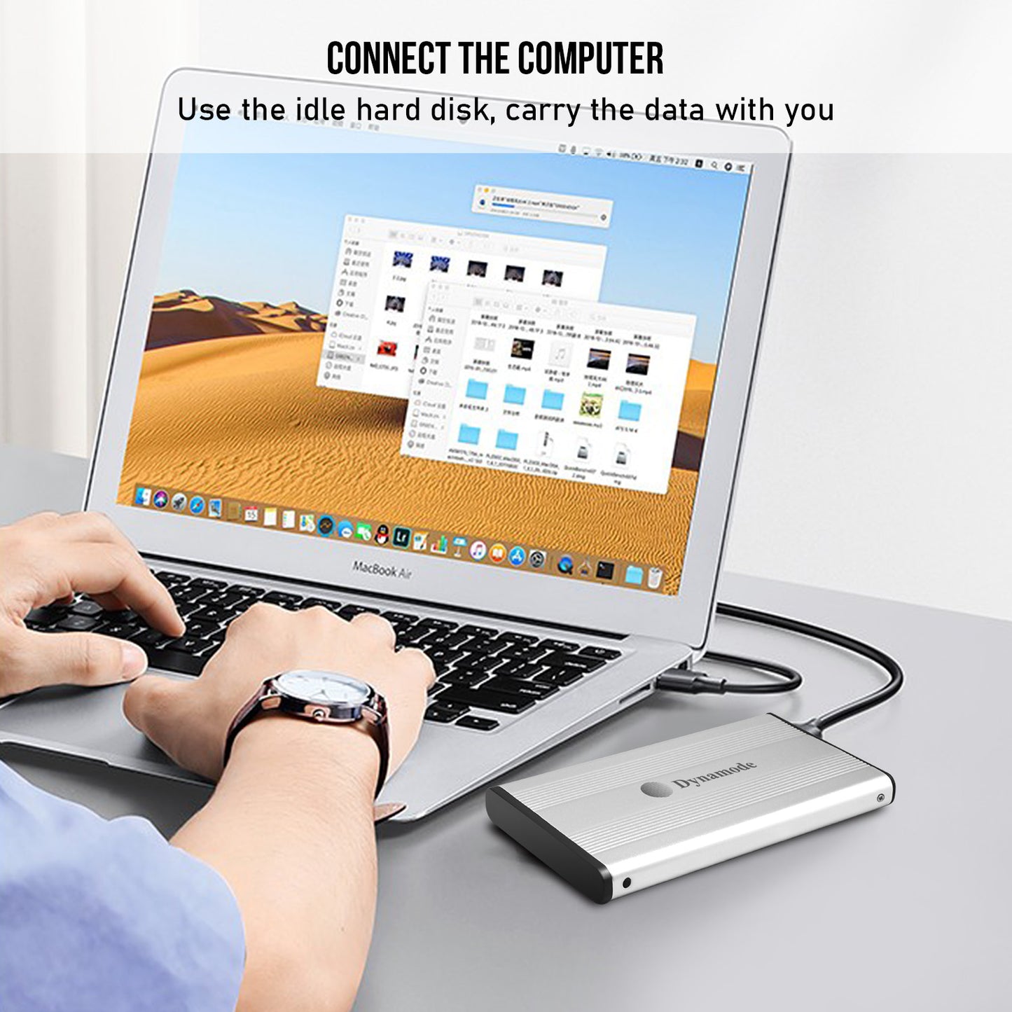 USB2.0 External 2.5" SATA Hard Disk Enclosure-Silver