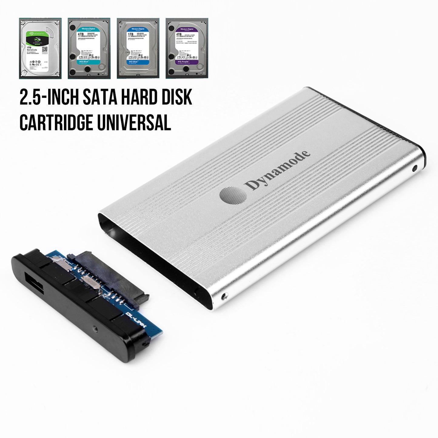 USB2.0 External 2.5" SATA Hard Disk Enclosure-Silver