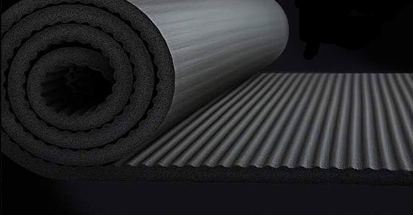 Yoga Mat with Carrying Strap - Black