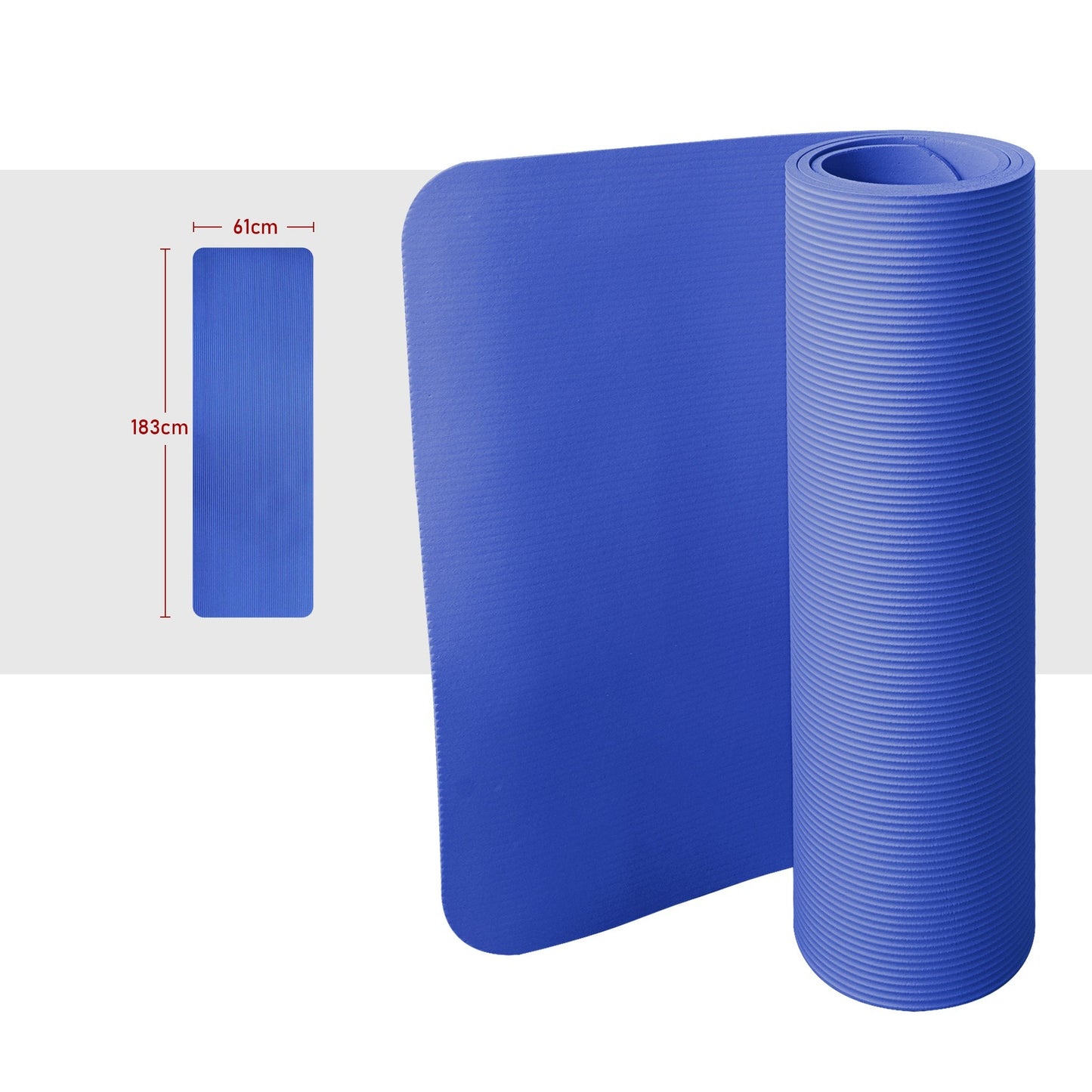 Yoga Mat with Carrying Strap - Blue