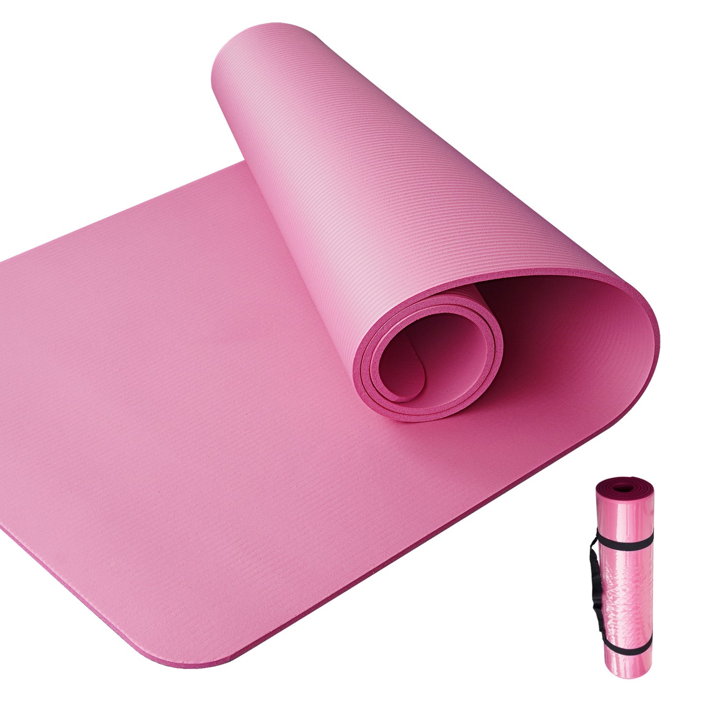 Yoga Mat with Carrying Strap - Pink