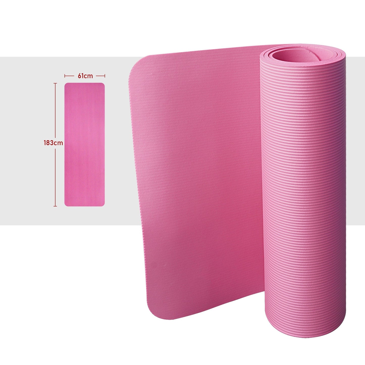 Yoga Mat with Carrying Strap - Pink