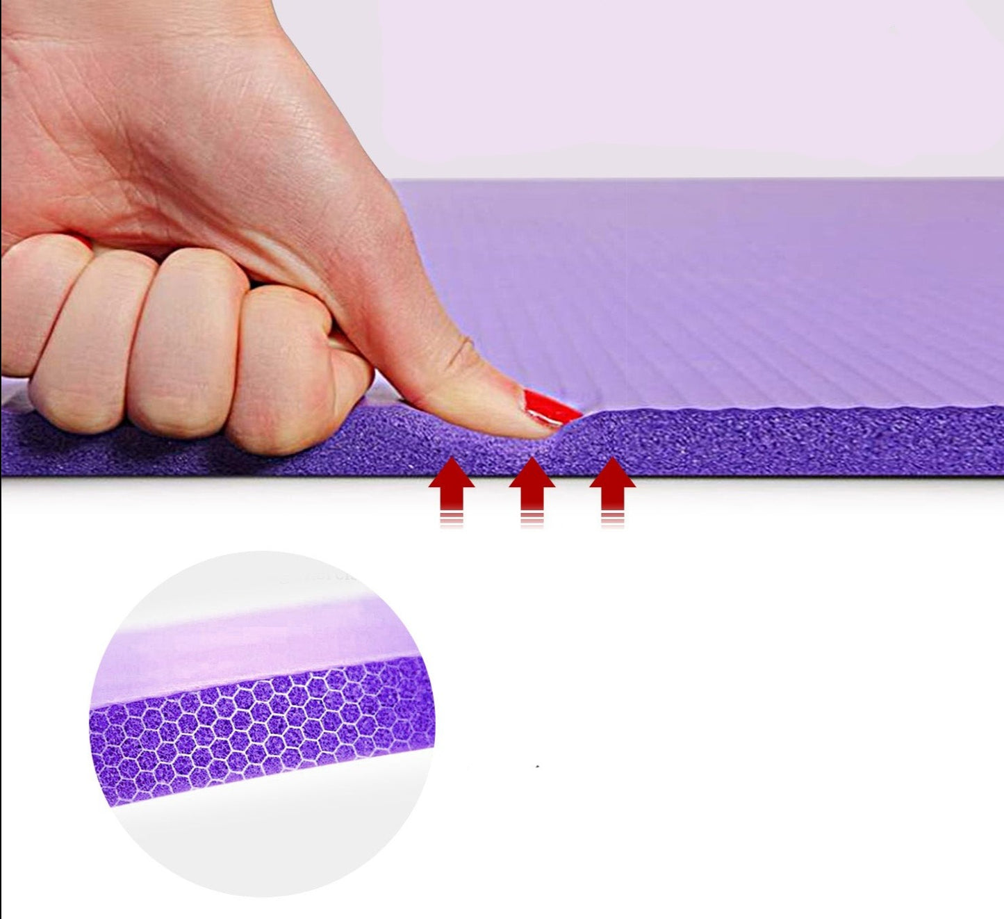 Yoga Mat with Carrying Strap - Pink
