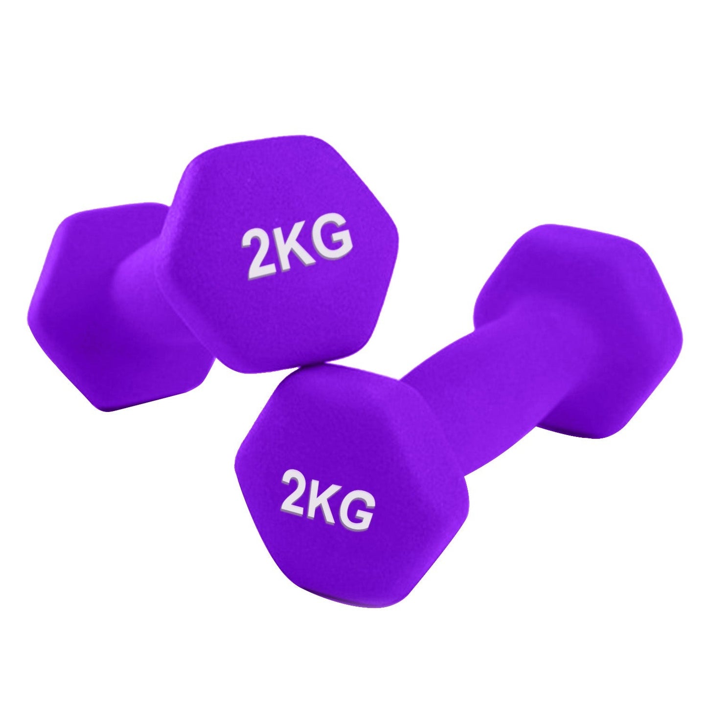 Neoprene Hex Dumbbells 2KG x 2 - Purple