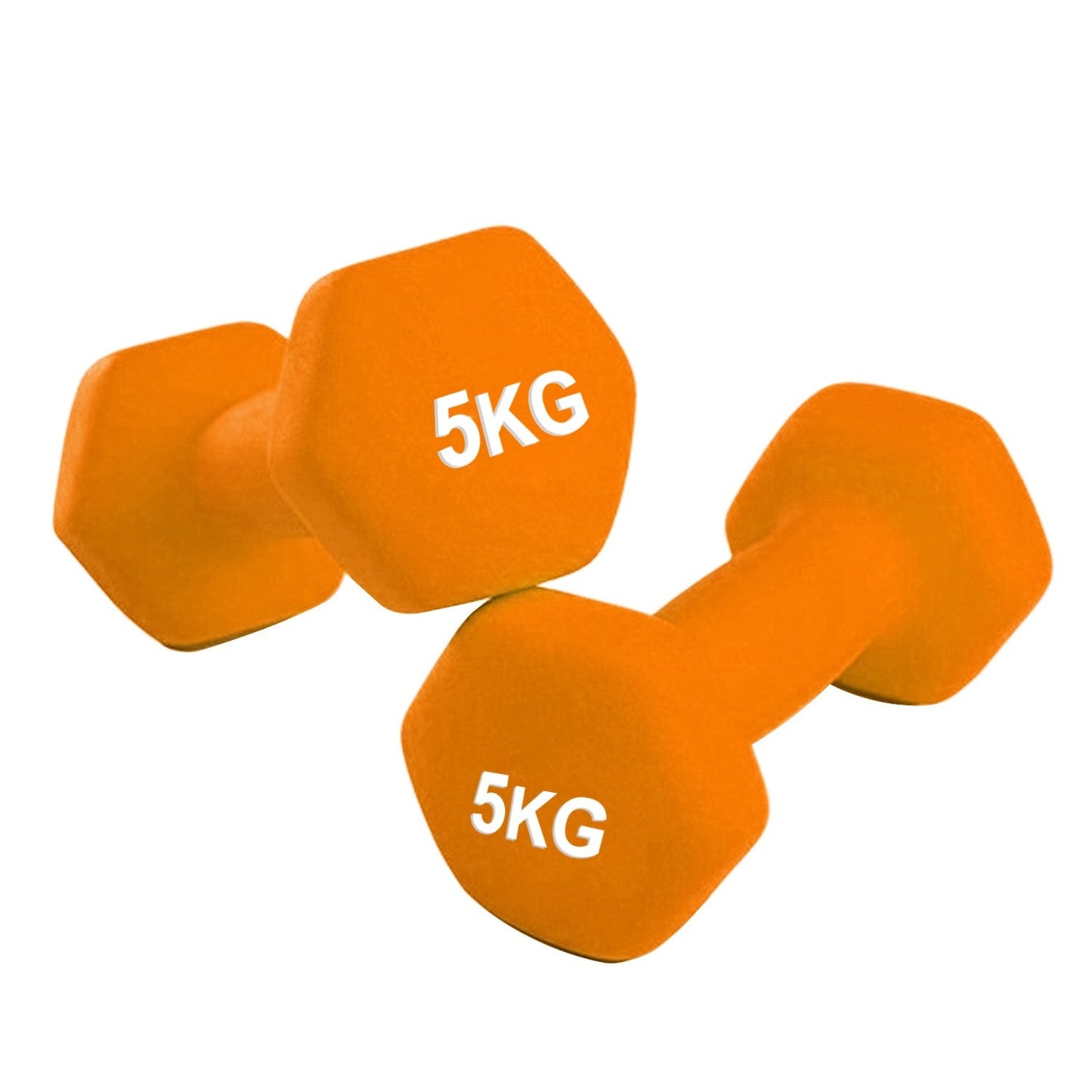 Neoprene Hex Dumbbells 5Kg x 2 - Orange