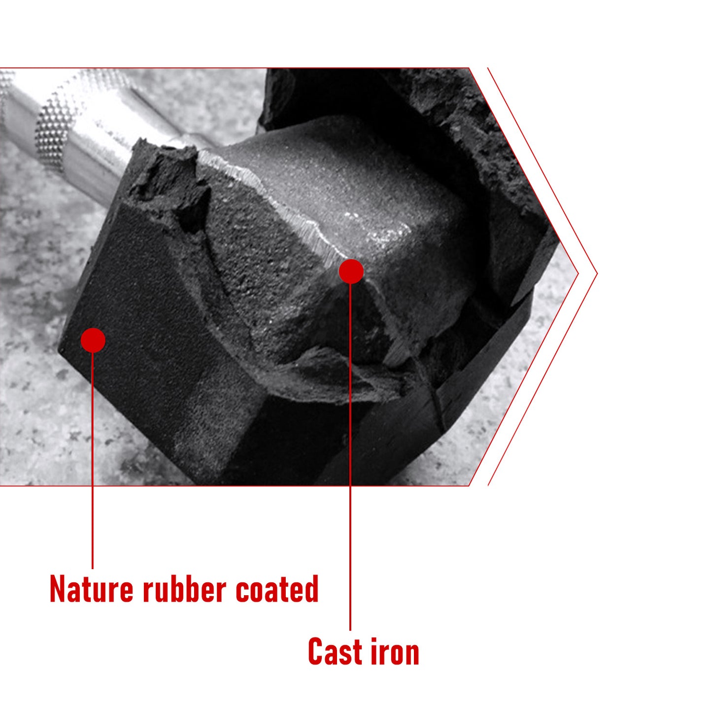 Rubber Encased Hexagonal Dumbell, 2 x 2.5 KG, Pair