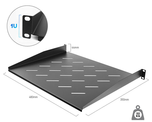 1U 19" Vented Fixed Shelf