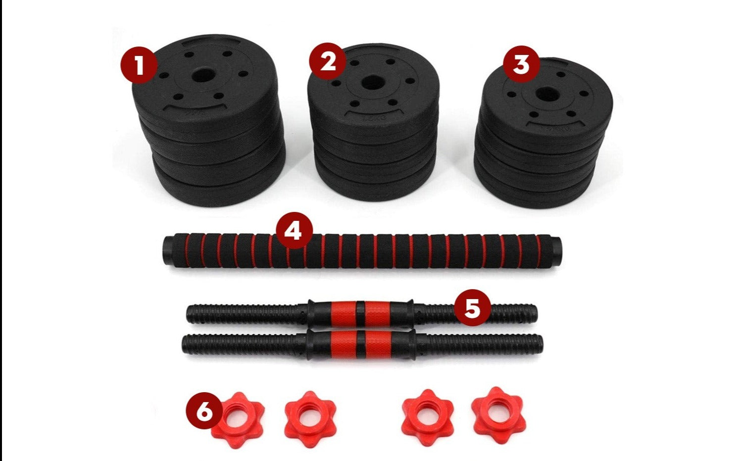Barbell and dumbbell pair package