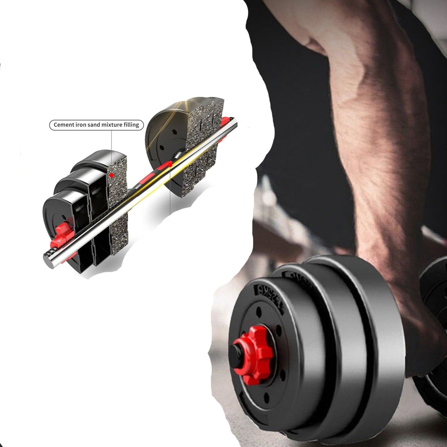 Home gym barbell and dumbbell bundle