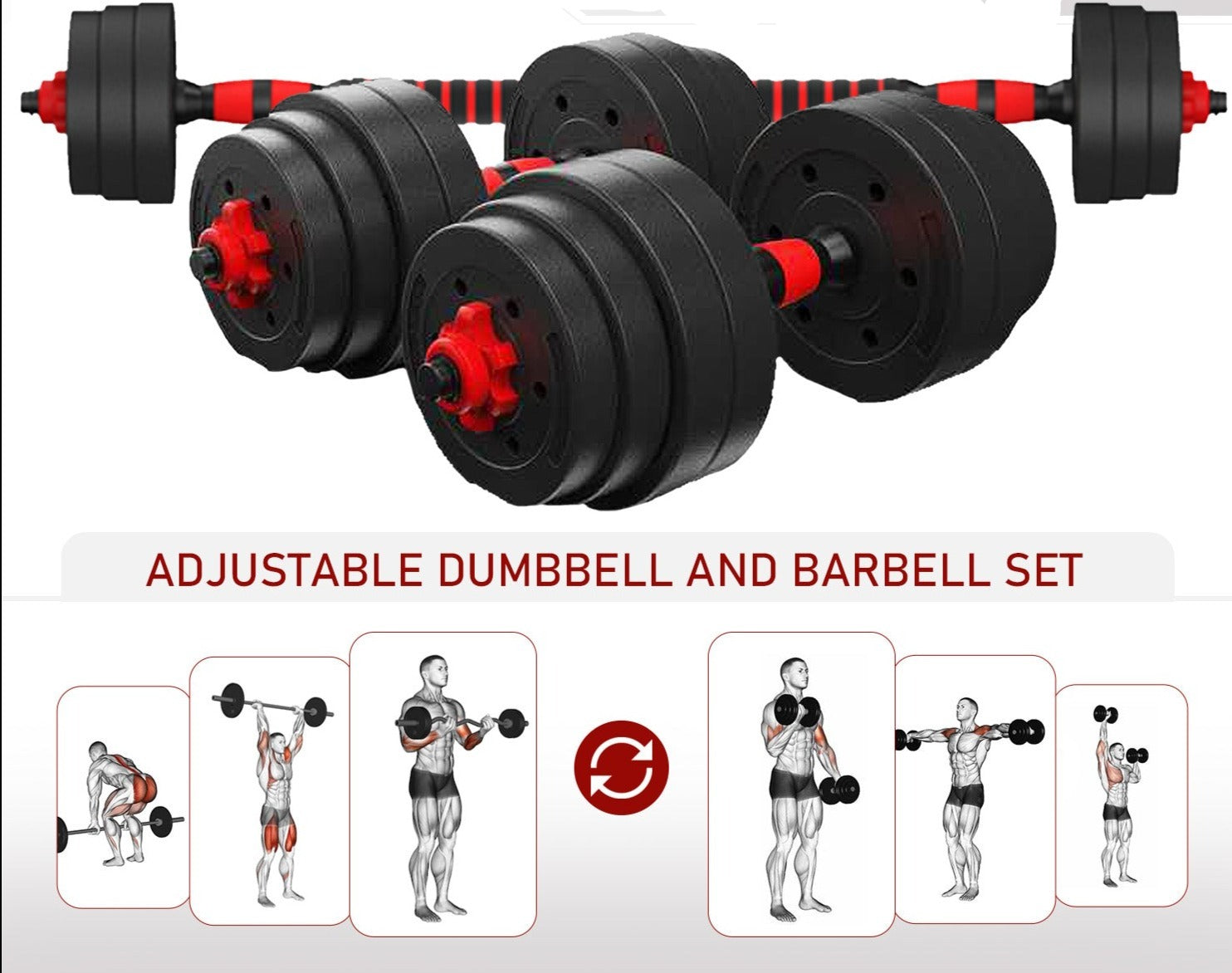 Barbell and dumbbells set