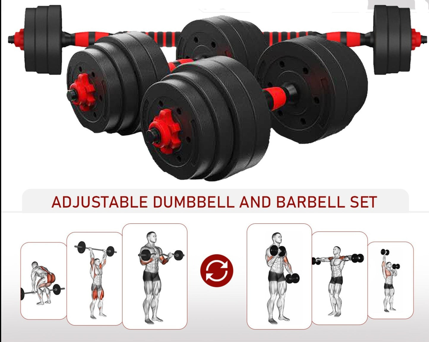 Barbell and dumbbells set