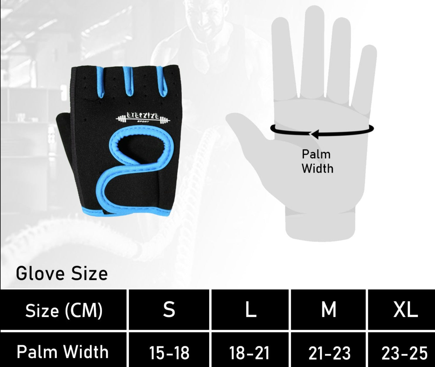 Black Blue Gym Hand Protection