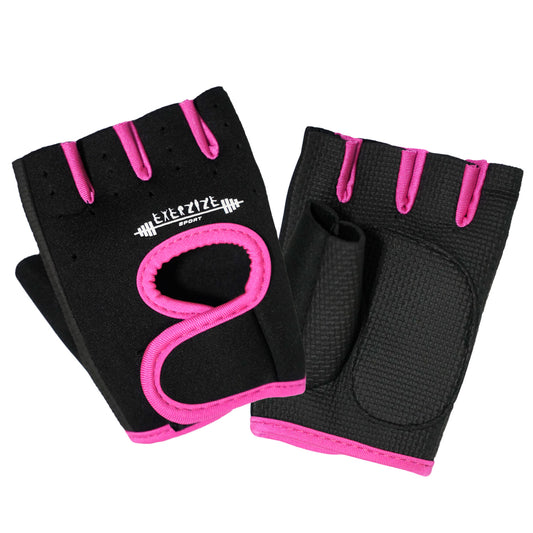 Black Pink Fingerless Gym Gloves