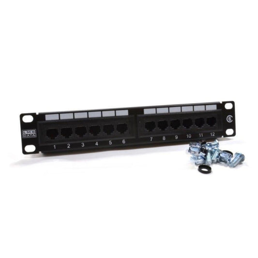 12-Port 1U Cat6 Patch Panel