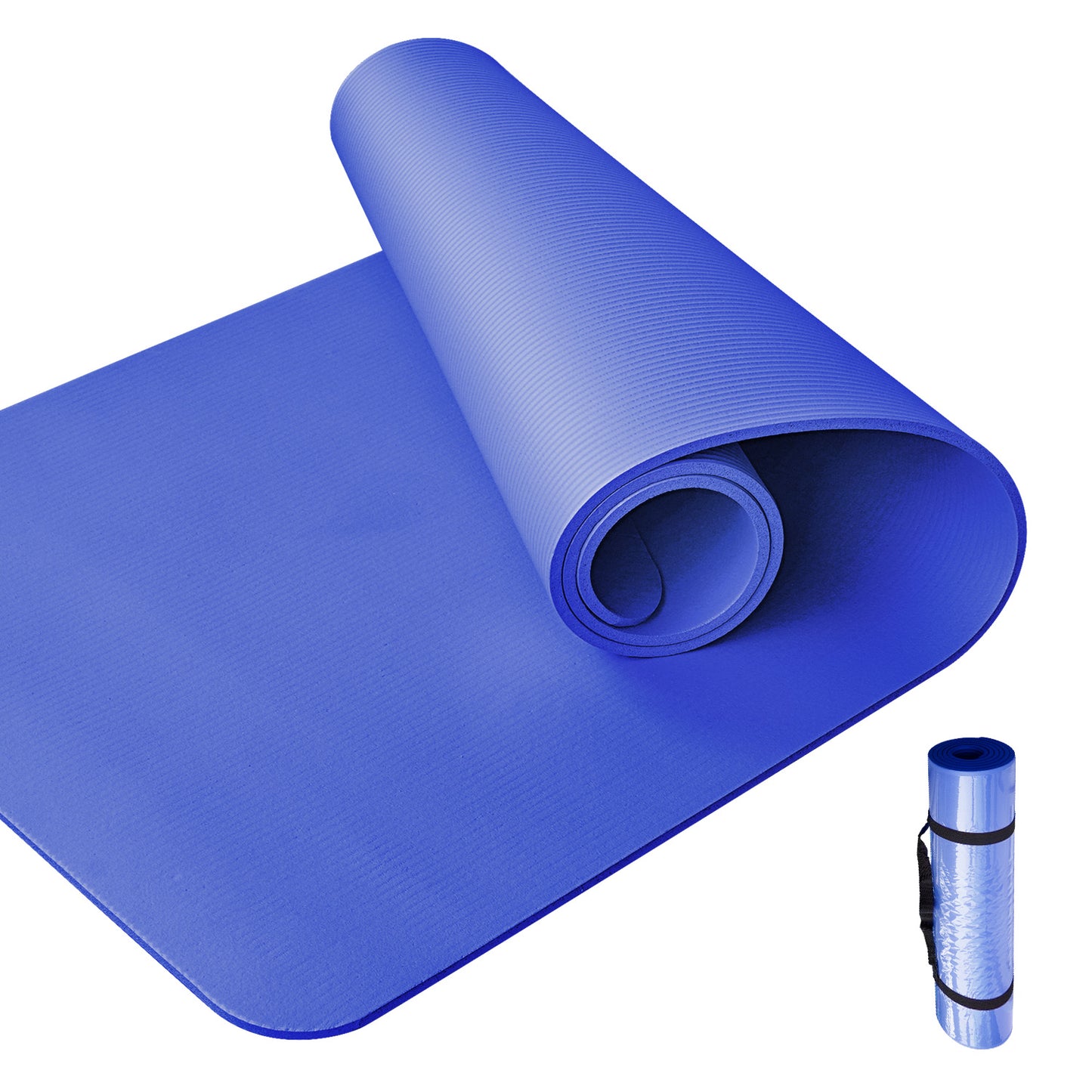 Yoga Mat with Carrying Strap - Blue
