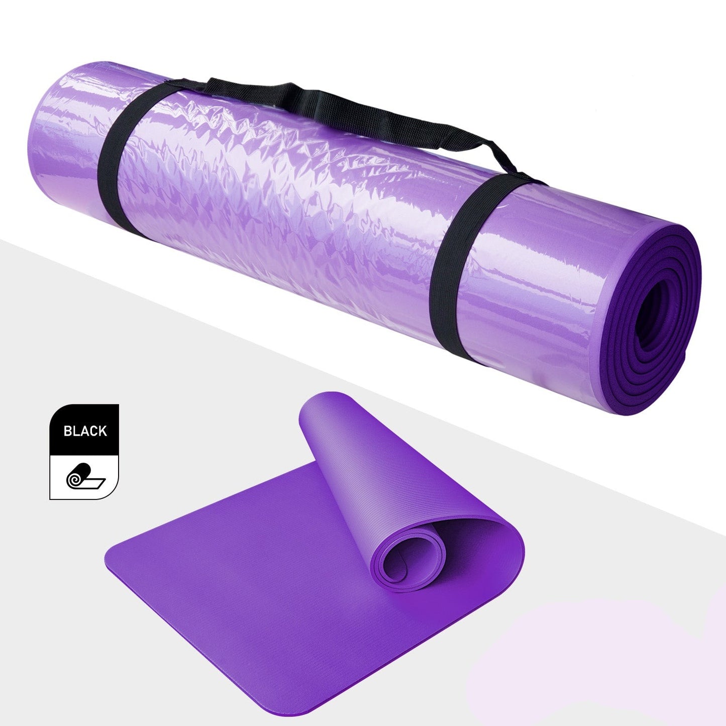 Yoga Mat with Carrying Strap - Purple