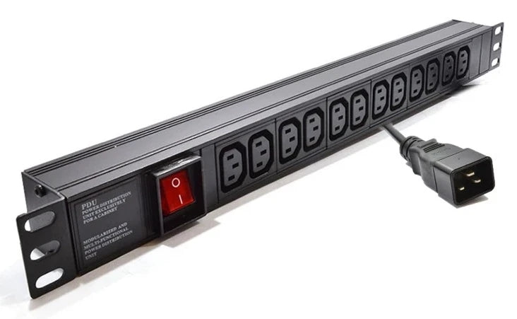 12-Way Horizontal Mounted Rackmount IEC 20 Plug PDU-IEC 13 Sockets/PDU-12WS-H-IEC-IEC20